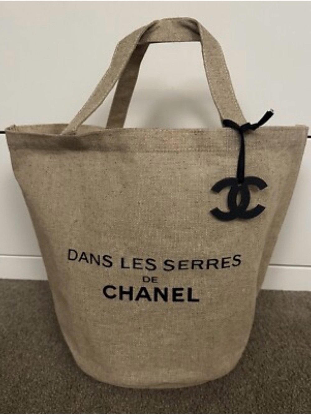 CHANEL BEAUTE line Large Tote Bag  with CC bag Charm